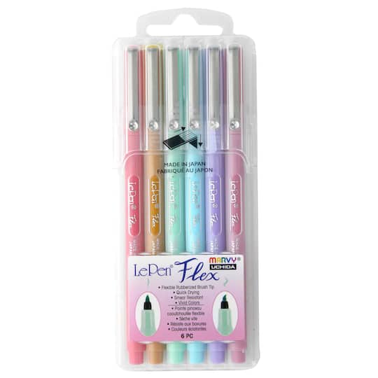 Marvy® Uchida LePen™ Flex 6 Color Pastel Brush Pen Set